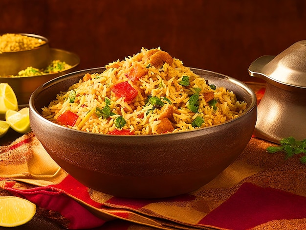 Indulge in the rich flavors of our biriyani perfectly captured in a mouthwatering image cinematic