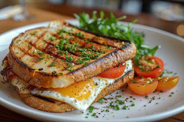 Foto indulgatevi nella ricchezza di un panini di uova perfettamente condito per la colazione