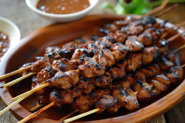 Indulge in the Savory Delights of Malaysian Satay Skewers Perfected with Irresistible Peanut Sauce