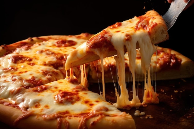 사진 신선한 은 토마토와 함께 테이블에 맛있는 치즈 피자