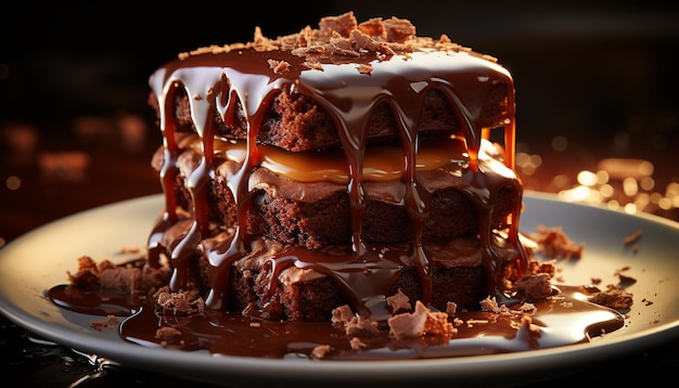 Нежный домашний шоколадный торт — кусочек сладкого искушения, созданный искусственным интеллектом