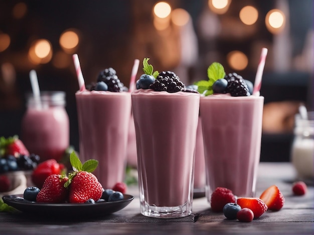 Indulgent milkshakes desserts sweet chocolate berry fruits creamy refreshments