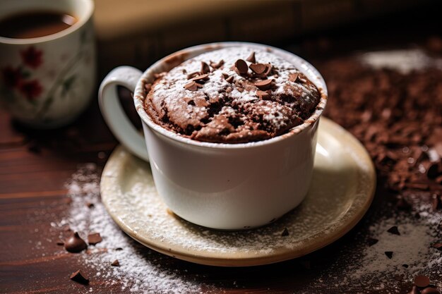 Indulgent Treat Closeup of Chocolate Cupcake in Cup