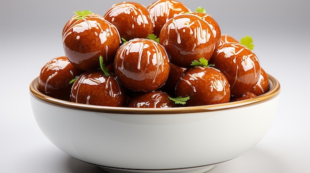 Indulgent Treat Gulab Jamun with Sweet Syrup and Almond