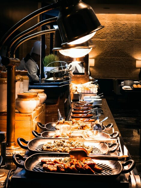 Indulging in a feast of flavors at the buffet table