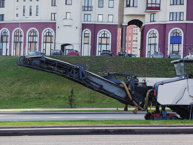 Industrial asphalt removal machine. road repairs.