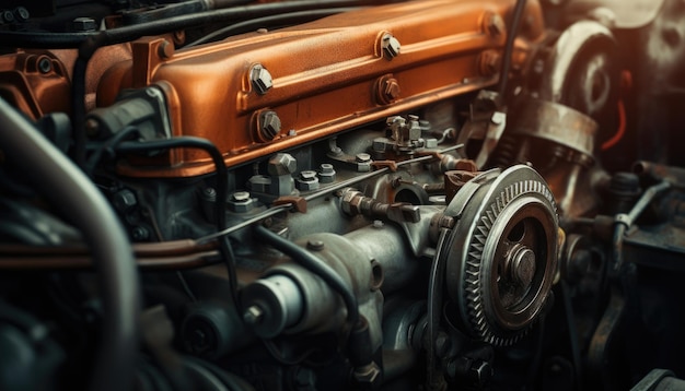 Фото Промышленный опыт двигатель старого автомобиля