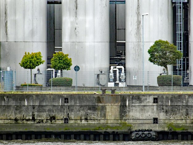 Industrial building in harbor