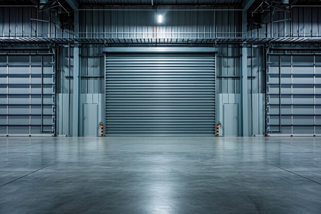 Industrial building with roller doors and polished concrete floor