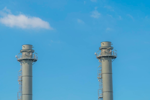 Industrial chimney of power plant and oil refinery