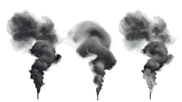 Photo industrial chimneys emitting pollutants into the atmosphere