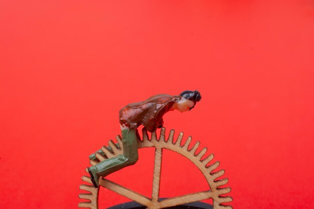 Industrial composition Men with cogwheel gears