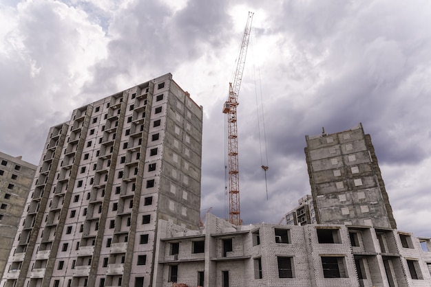 Industrial construction cranes.