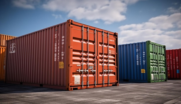 Industrial containers cargo outdoors