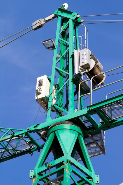 Industrial Crane, under construction building, machine