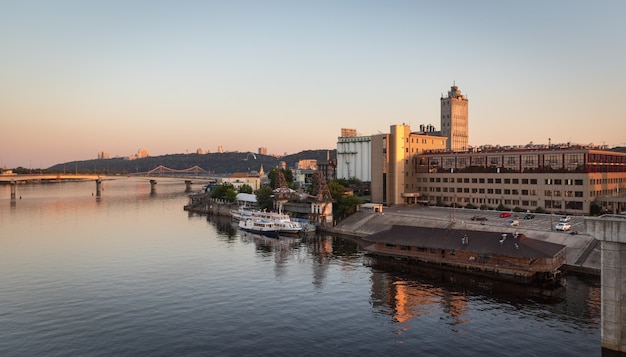 Industrial district of Kiev view from Rybalskii bridge