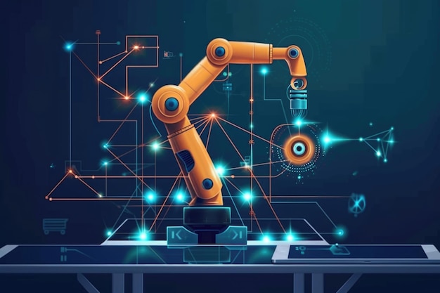 AI技術によるロボット自動化を管理する産業エンジニア