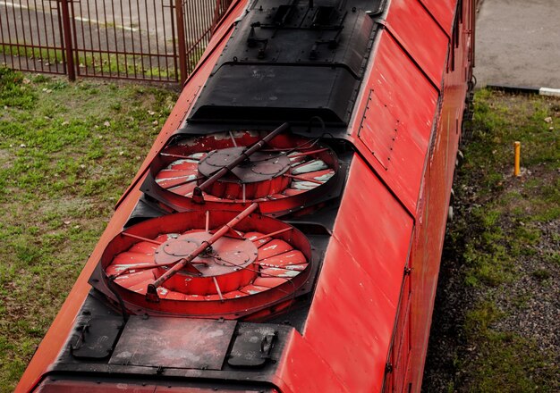 Industrial freight train top view