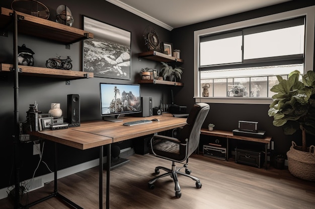 Industrial home office minimalist