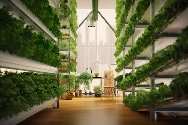 Photo industrial hydroponic farm