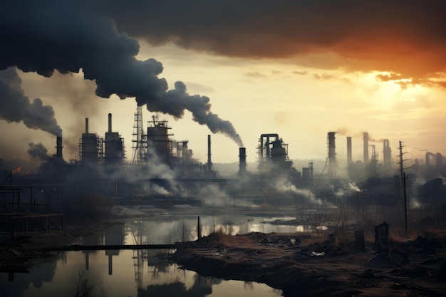 Industrial Impact Global Pollution Unveiled in the Shadows of Smokestacks