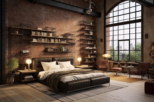Industrial Loft Bedroom Design Interior Design