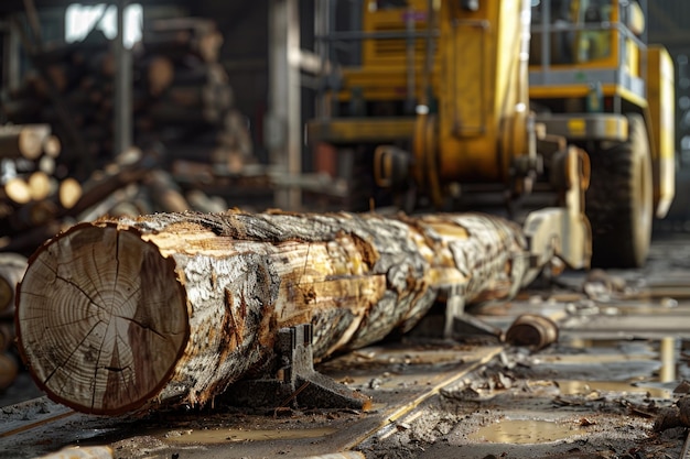 Industrial log loader at lambermill