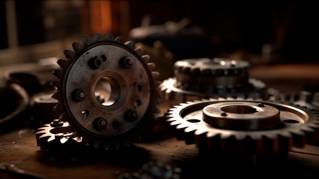 Industrial mechanic gear wheel Generative AI