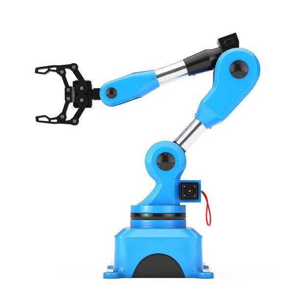 Industrial Mechanical Robotic Hand Arm Manipulator on a white background. 3d Rendering