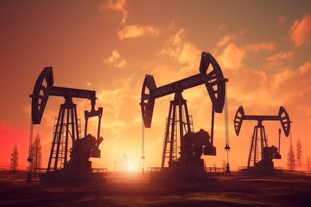 Industrial oil pumps mined oil Generate Ai