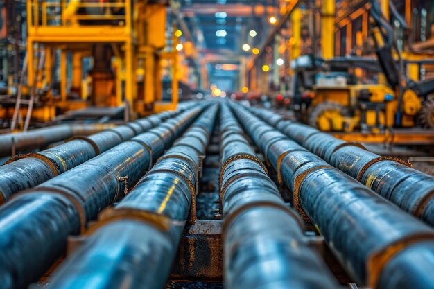 Photo industrial pipes in a manufacturing facility