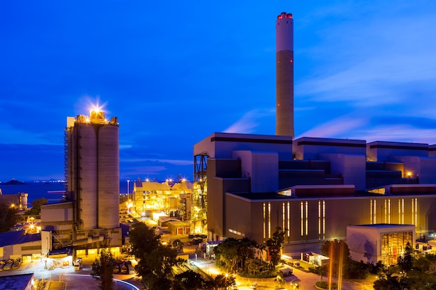 Industrial plant at night