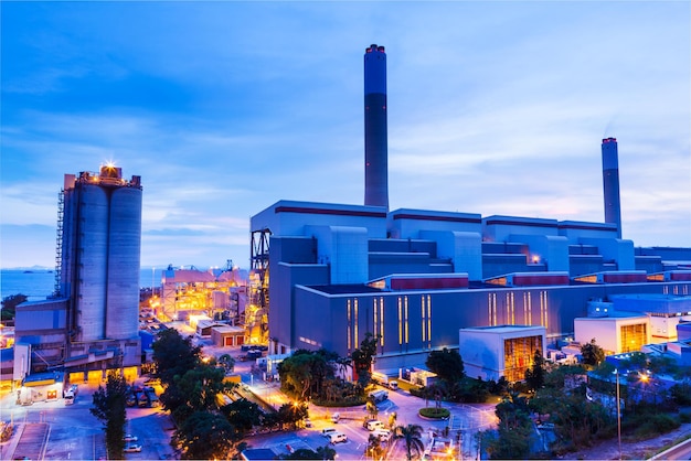 Industrial plant at night