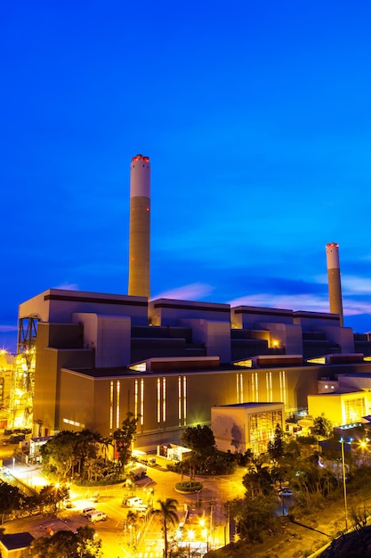 Industrial plant at night