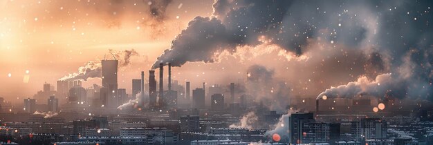 Industrial pollution climate change concept