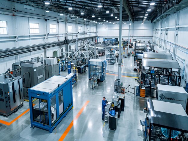 Photo industrial precision factory with cnc automation pallet systems arc welding and fpi cleaning