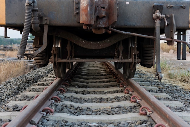 산업 철도 차 바퀴 근접 촬영 사진, 기차 바퀴