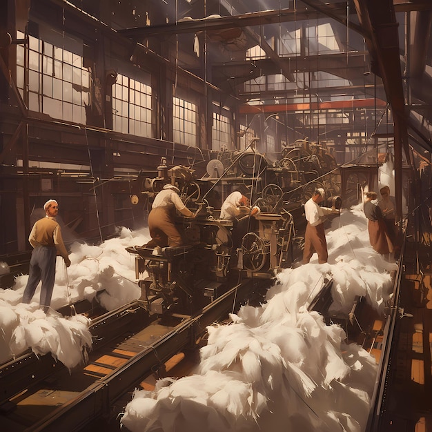 산업 혁명 양털 섬유 공장