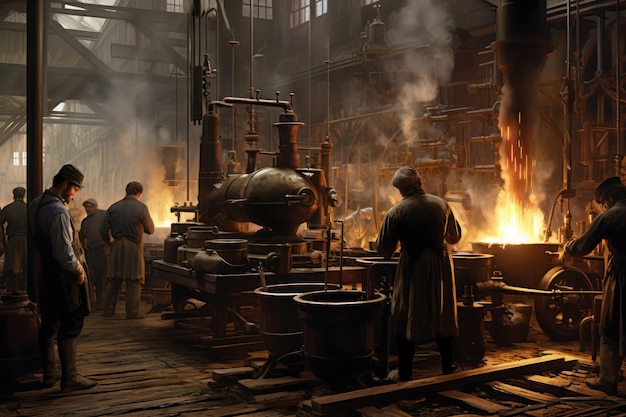 Industrial Revolution Workers in factory