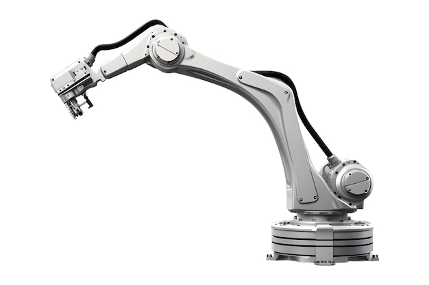 Industrial robotic arm isolated on a white background