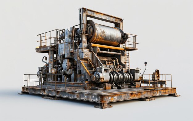 Industrial Rolling Mill On White Background