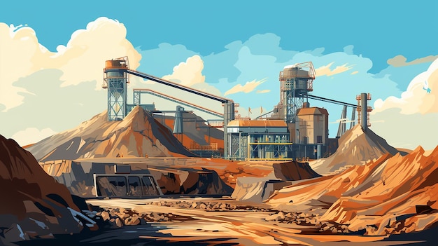 Industrial sand quarry factory