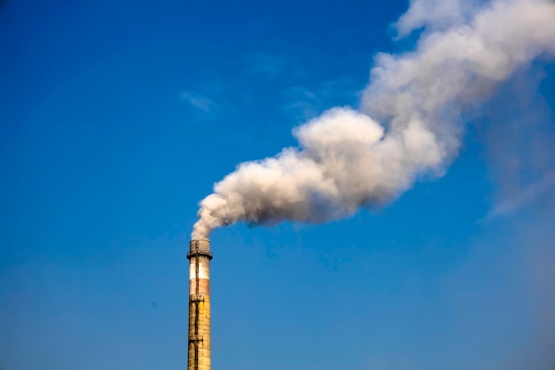 Industrial smoke stack of coal power plant