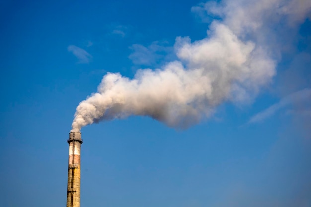 석탄 발전소의 산업 연기 스택