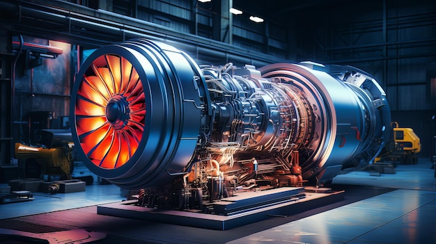 Industrial steam turbine at the workshop