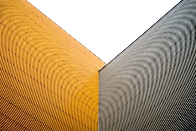 산업 도시 배경 주황색과 갈색 금속 벽 코너