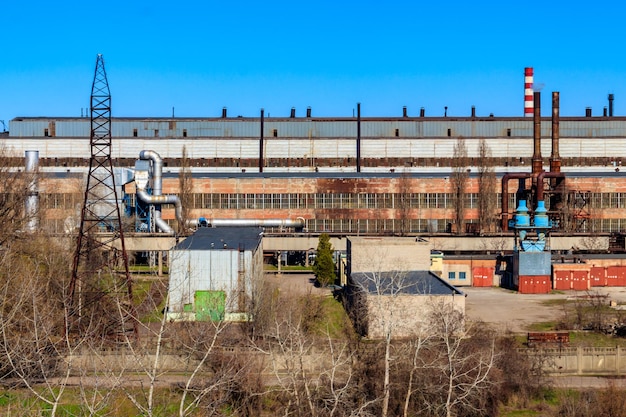 Photo industrial view of the old factory