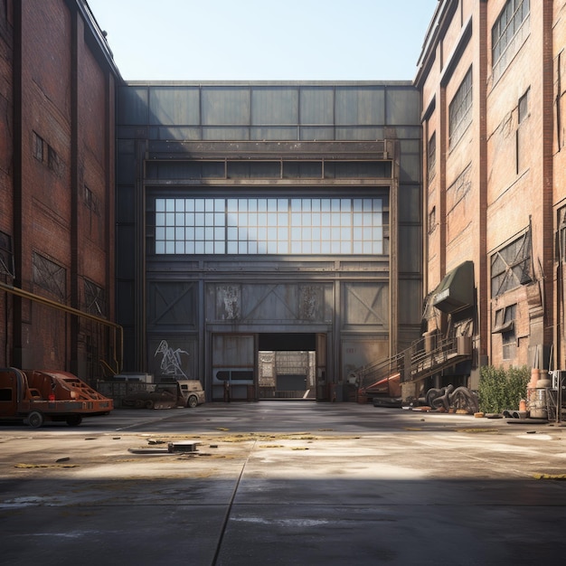 Industrial warehouse facade