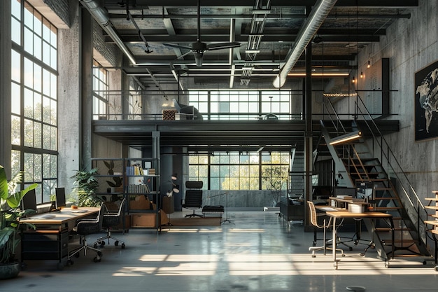 Photo industrial warehouse loft office spaces octane ren