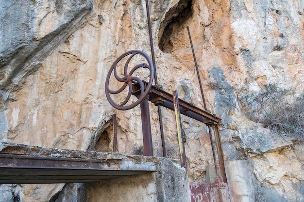 Industrial water control valve in the mountain